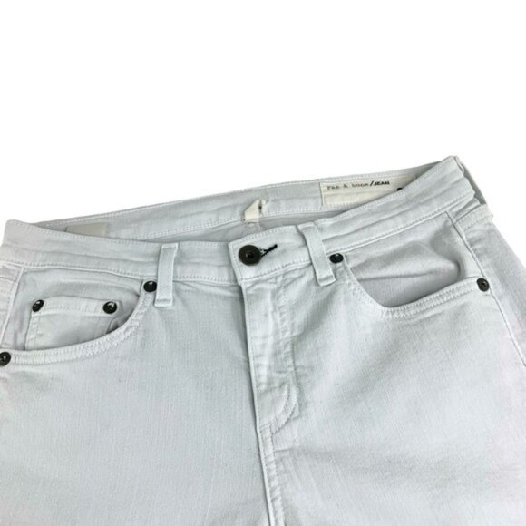 Rag and Bone Dre Capri in White Distressed - Picture 3 of 6